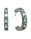 Genevive Silver Cz Hoops In Silver