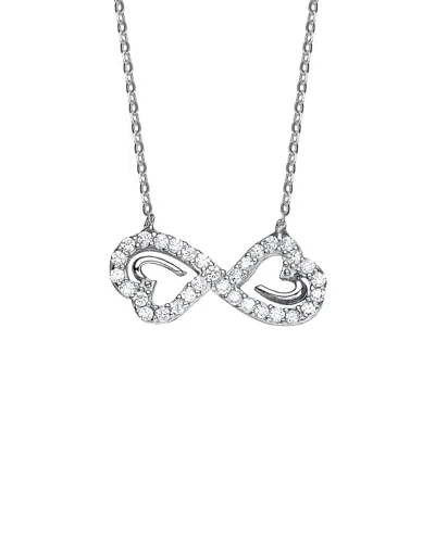 Genevive Silver Cz Infinity Necklace