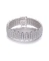 Genevive Silver Cz Multi-row Bracelet