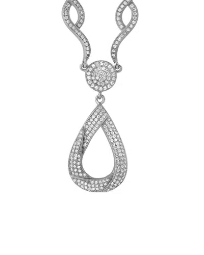 GENEVIVE GENEVIVE SILVER CZ NECKLACE