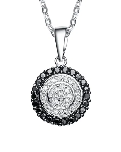 Genevive Silver Cz Necklace In Black