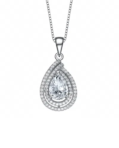 Genevive Silver Cz Necklace In Gray