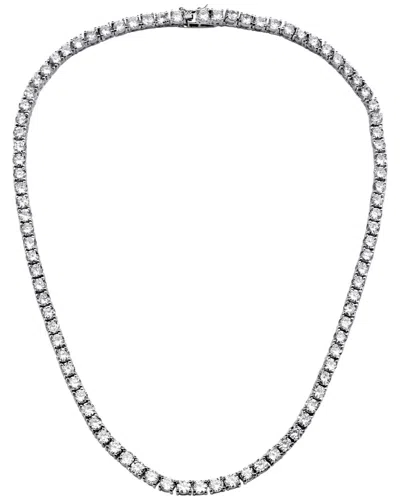Genevive Silver Cz Necklace In Metallic