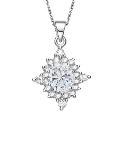 Genevive Silver Cz Necklace In Metallic