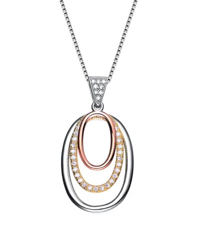 Genevive Silver Cz Necklace In Metallic