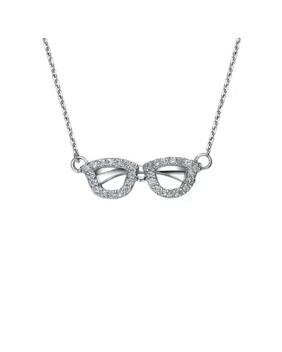 Genevive Silver Cz Pendant Earrings In White