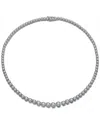 Genevive Silver Cz Necklace In Metallic