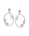 Genevive Silver Cz Oval Earrings