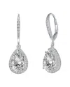 Genevive Silver Cz Pear Drop Earring