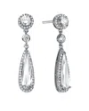 Genevive Silver Cz Pear Drop Earrings