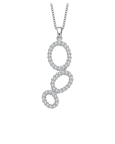 Genevive Silver Cz Pendant In White