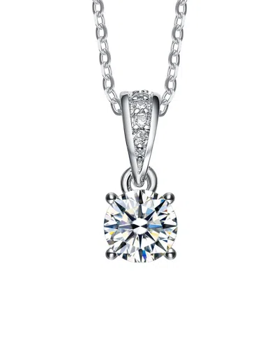 Genevive Silver Cz Pendant In White
