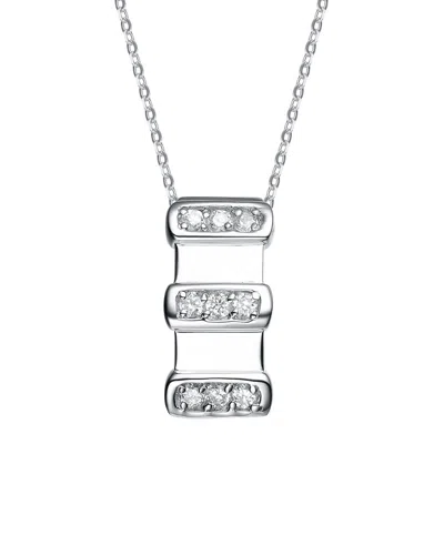 GENEVIVE GENEVIVE SILVER CZ PENDANT
