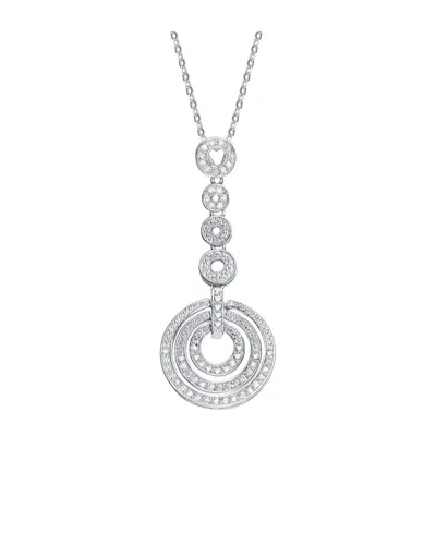 Genevive Silver Cz Pendant In White