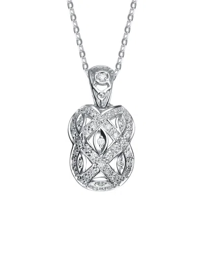 Genevive Silver Cz Pendant In White