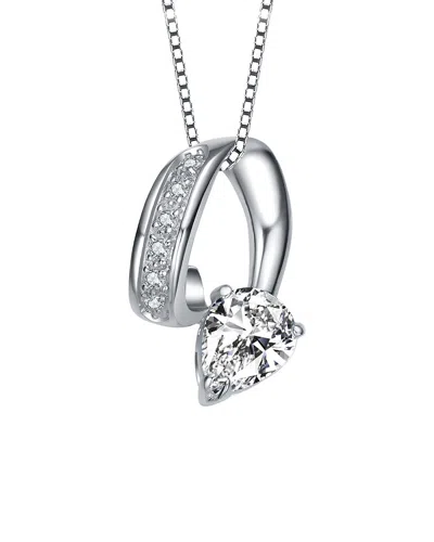 Genevive Silver Cz Pendant In White