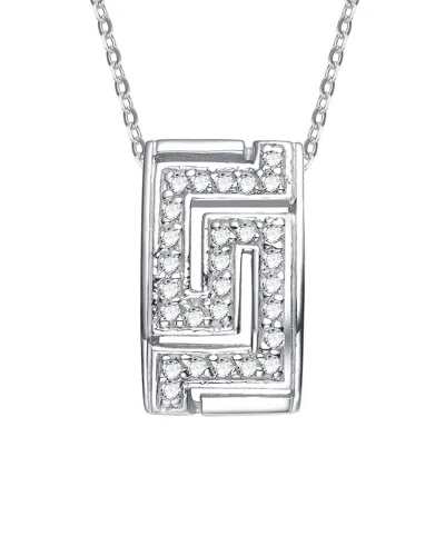 Genevive Silver Cz Pendant In White
