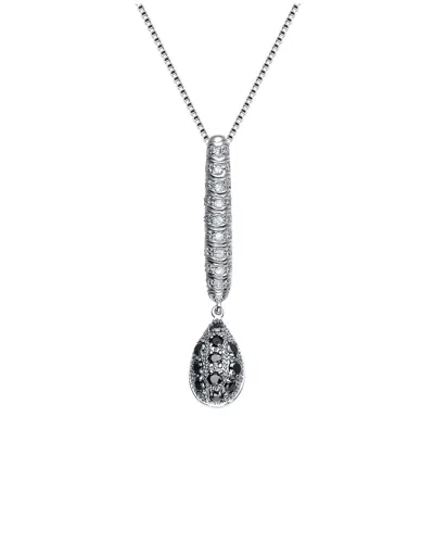 Genevive Silver Cz Pendant In Metallic