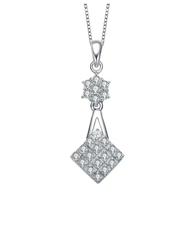 Genevive Silver Cz Pendant In Metallic