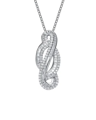 Genevive Silver Cz Pendant In White