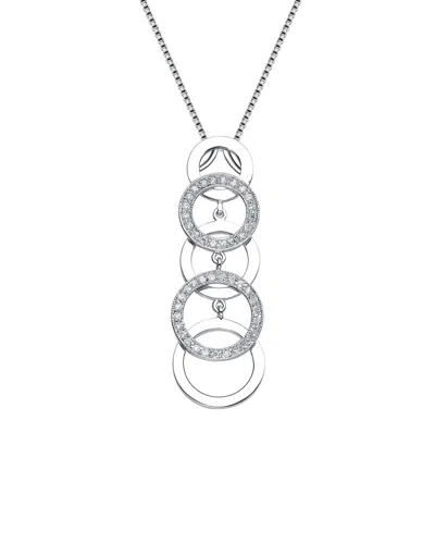 Genevive Silver Cz Pendant In White