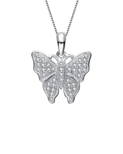 Genevive Silver Cz Pendant In Metallic