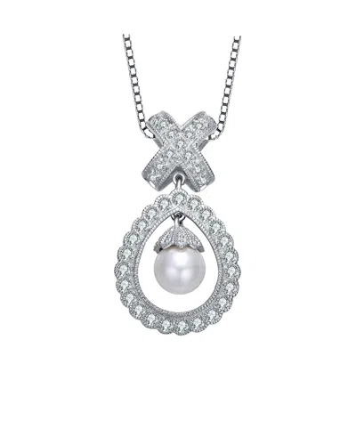 Genevive Silver Cz Pendant In White