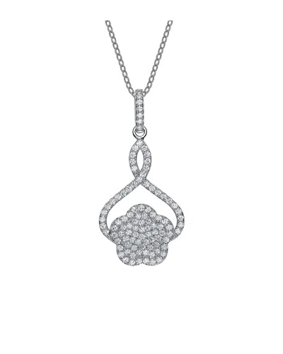 Genevive Silver Cz Pendant In White