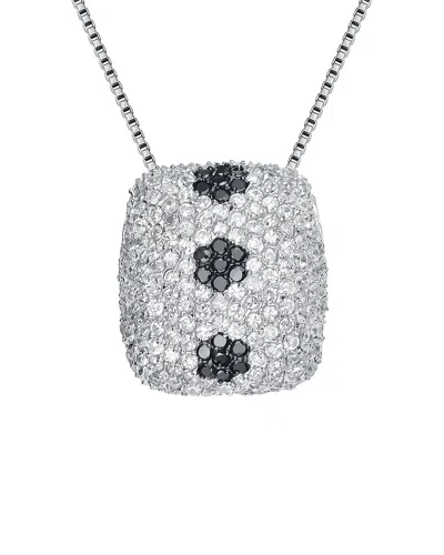 Genevive Silver Cz Pendant In Metallic