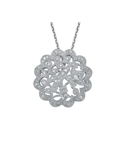 Genevive Silver Cz Pendant In White