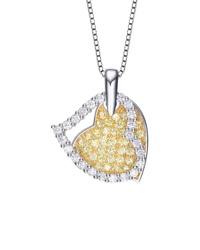 Genevive Silver Cz Pendant In Gold