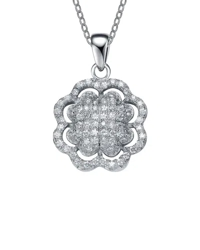 Genevive Silver Cz Pendant In White