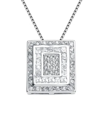 Genevive Silver Cz Pendant In White