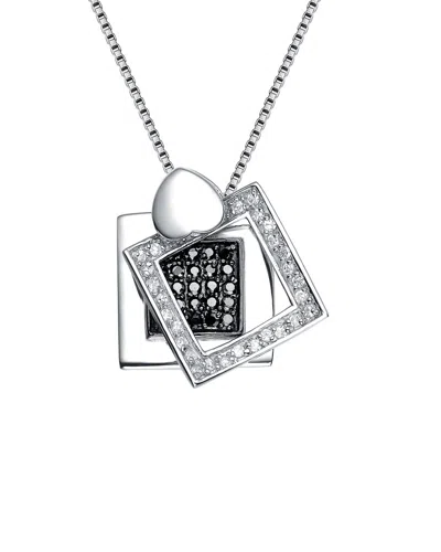Genevive Silver Cz Pendant In Metallic