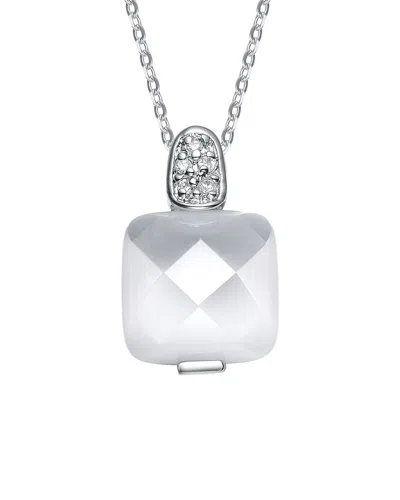 Genevive Silver Cz Pendant In White