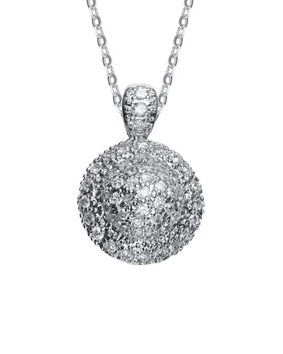 Genevive Silver Cz Pendant In White