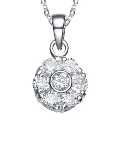 Genevive Silver Cz Pendant In Metallic