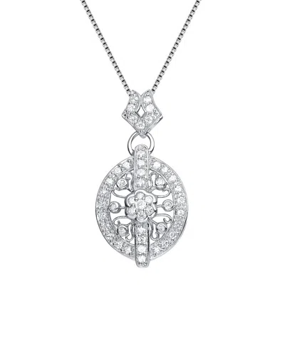 Genevive Silver Cz Pendant In White