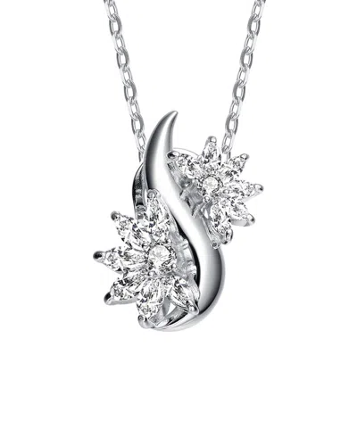 Genevive Silver Cz Pendant In Metallic