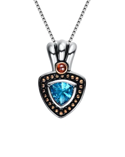 Genevive Silver Cz Pendant In Metallic