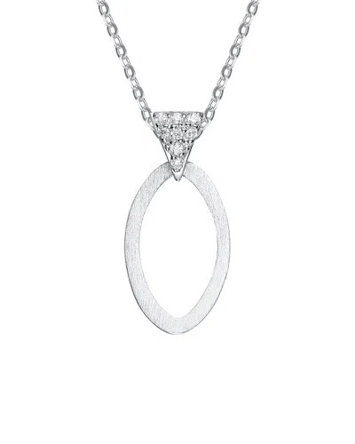 Genevive Silver Cz Pendant In White