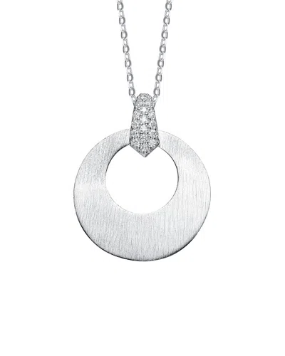 Genevive Silver Cz Pendant In Metallic