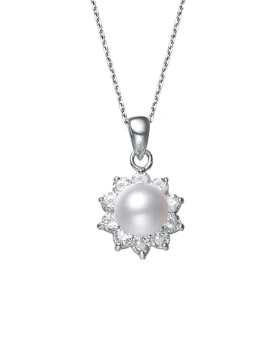Genevive Silver Cz Pendant In Metallic