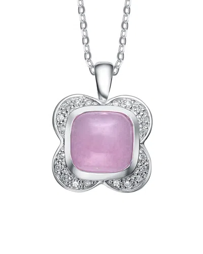 Genevive Silver Cz Pendant In White