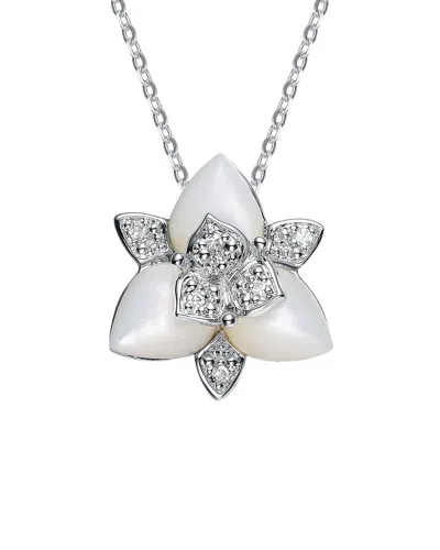 Genevive Silver Cz Pendant In White
