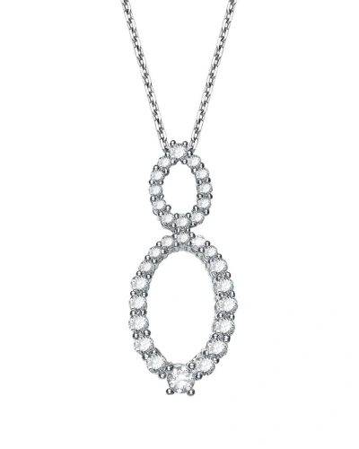 Genevive Silver Cz Pendant In Metallic