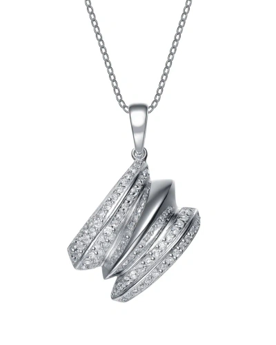 Genevive Silver Cz Pendant In Metallic