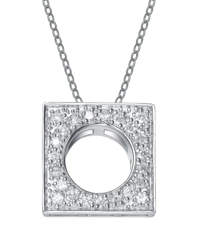 Genevive Silver Cz Pendant In Metallic