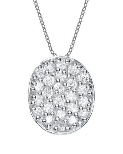 Genevive Silver Cz Pendant In White