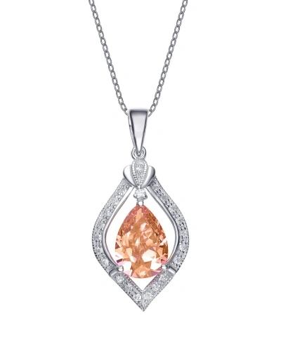 GENEVIVE GENEVIVE SILVER CZ PENDANT